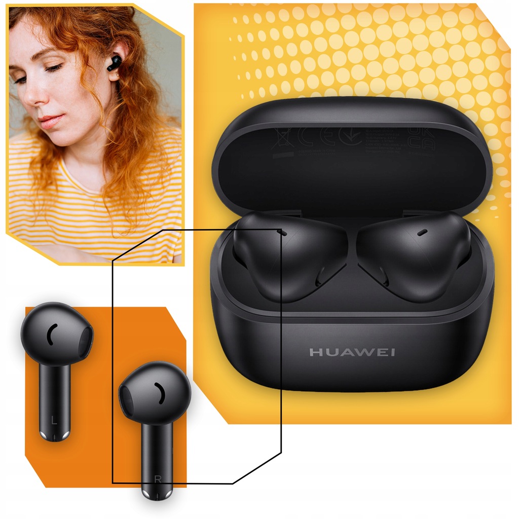 SŁUCHAWKI BEZPRZEWODOWE Huawei FreeBuds SE 2 DOUSZNE Bluetooth 5.3 CZARNE Kod producenta 55037507